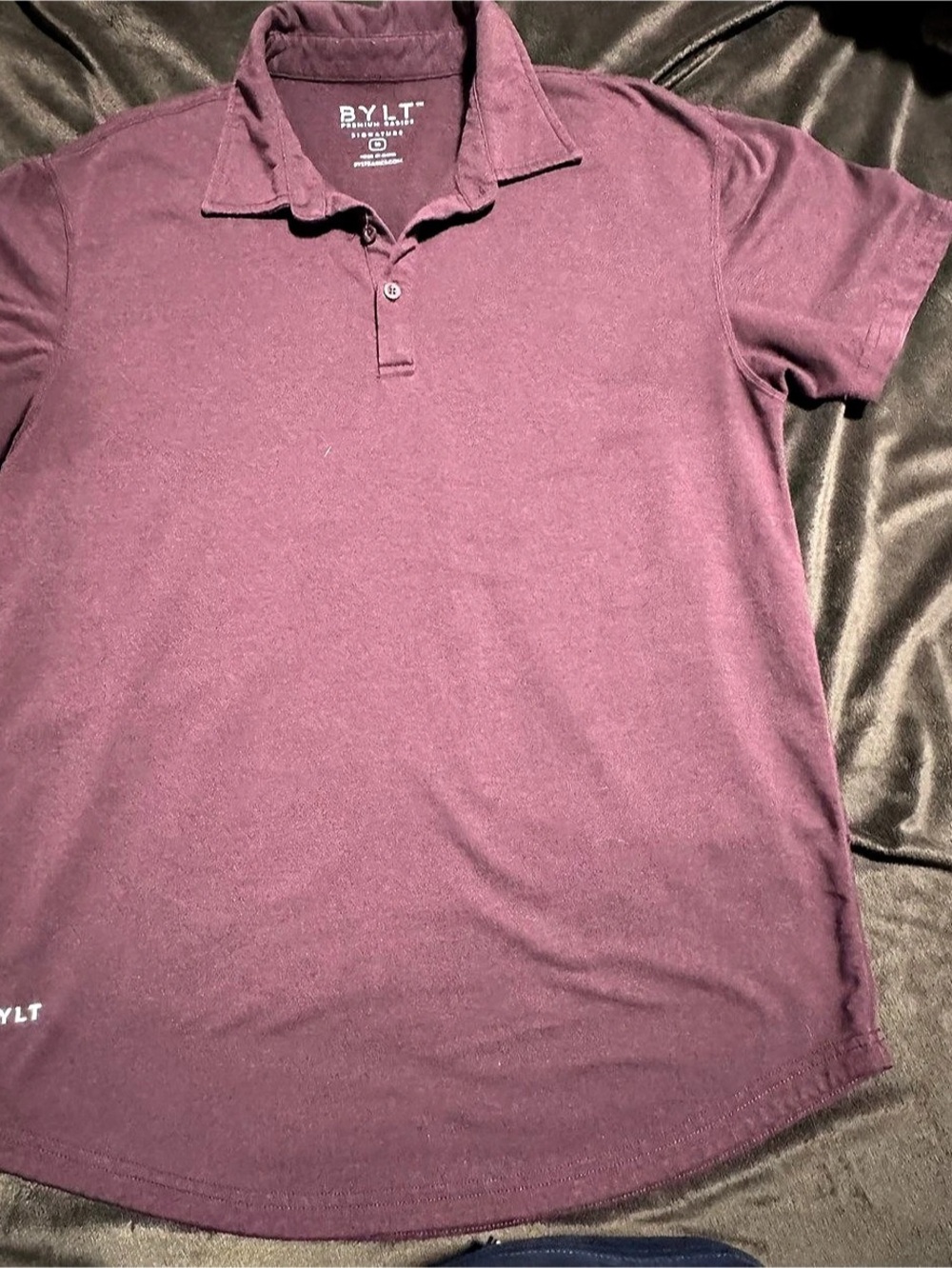 BYLT Premium Basics Signature Polo Shirt in Purple Size Medium